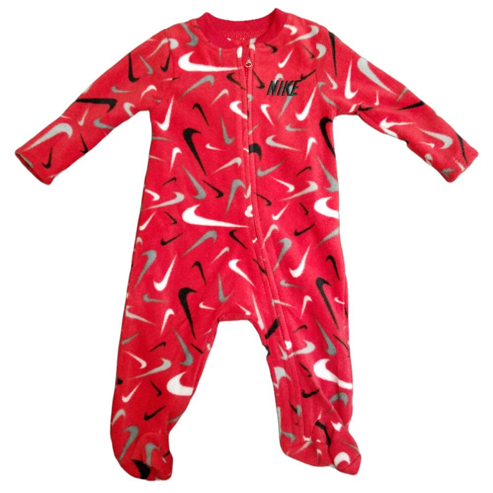 Nike Baby Boy Microfleece Sleep & Play Footed Coverall Red Sleepwear 6 Months
